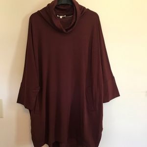 LOFT brown cowl neck sweater size small